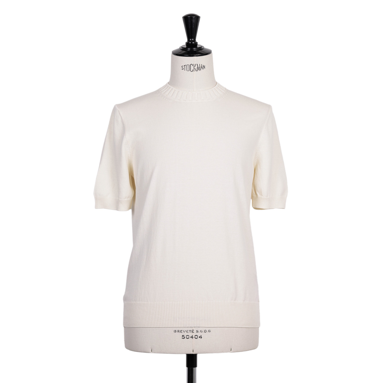 極美品●グランサッソ サマーニットハイゲージ 半袖ニット コットン アイボリー Gran Sasso グランサッソ ニット Tシャツ ハイゲージ コットン